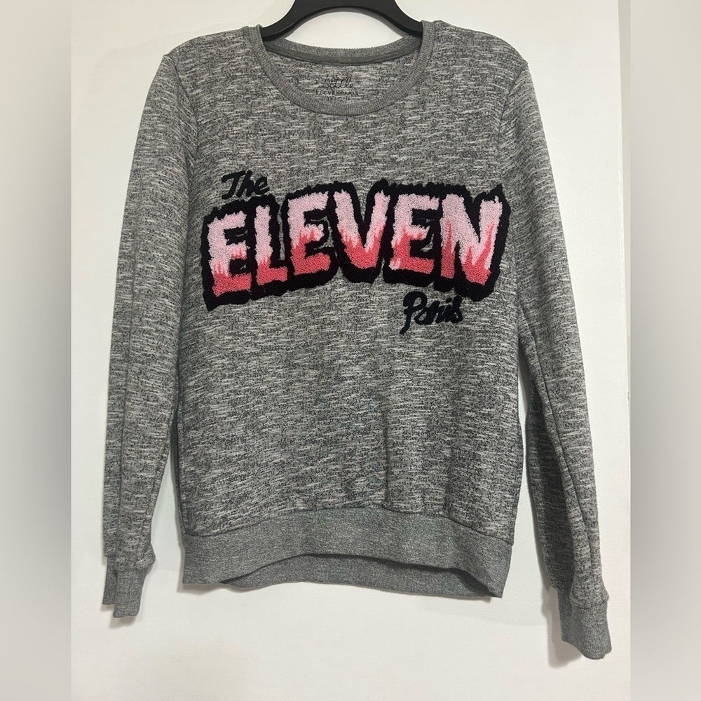 Little Eleven Paris Super Soft Sweatshirt in Gray Sz 14